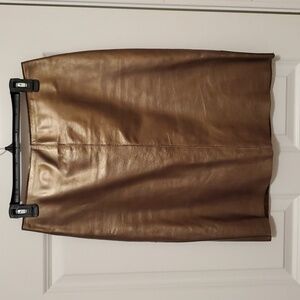 D&G Metallic Bronze Leather Skirt Size 28/42